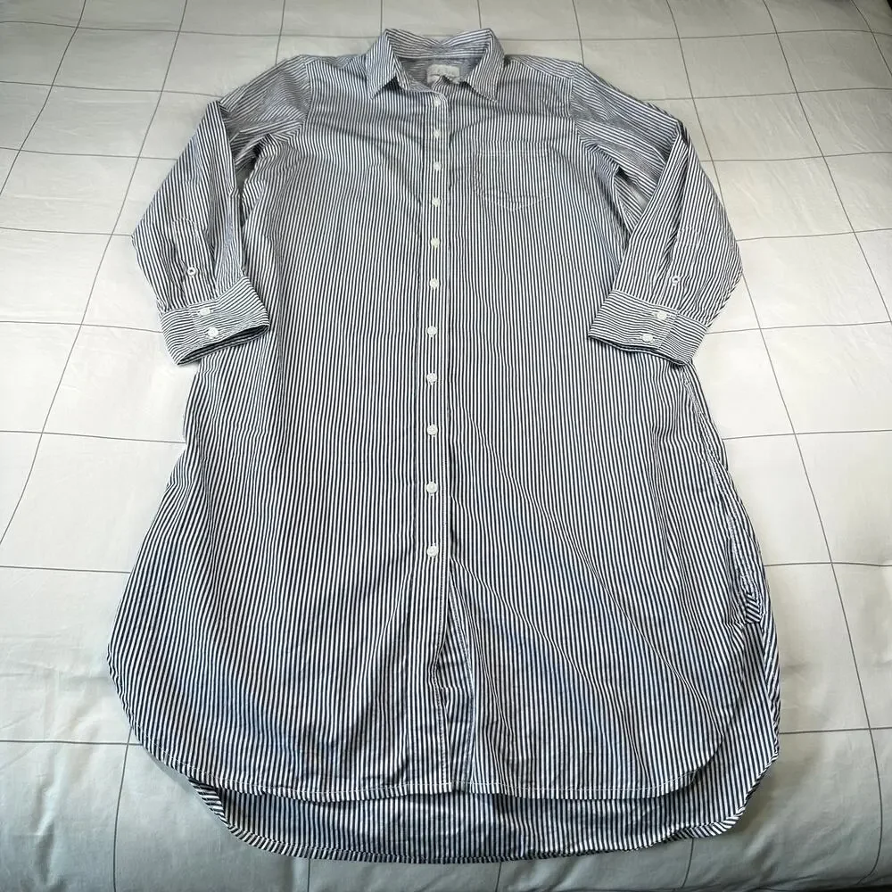 J. Crew Dress Women 2 Classic Fit Crisp Cotton Long Sleeve Button Front Collared